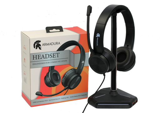 Armadura Headest with Braided Cable - USB - Black