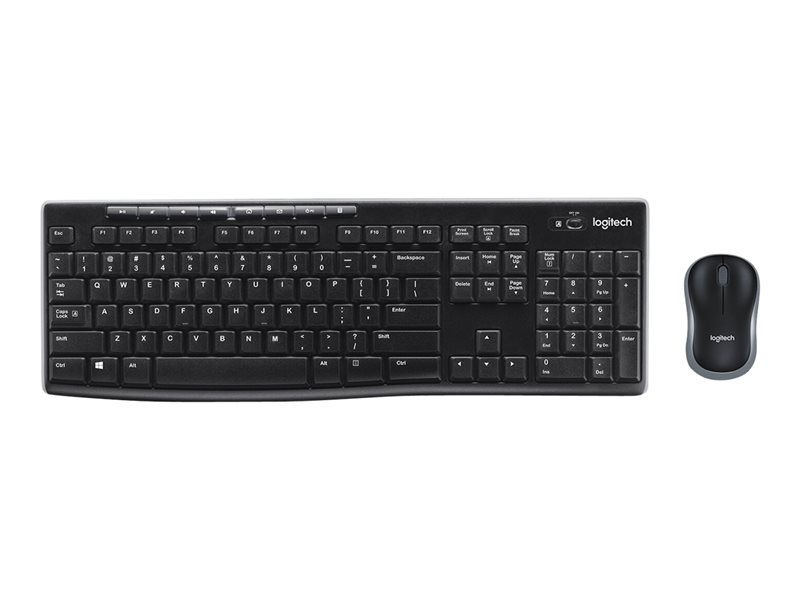 Black wireless logitech keyboard and mouse
