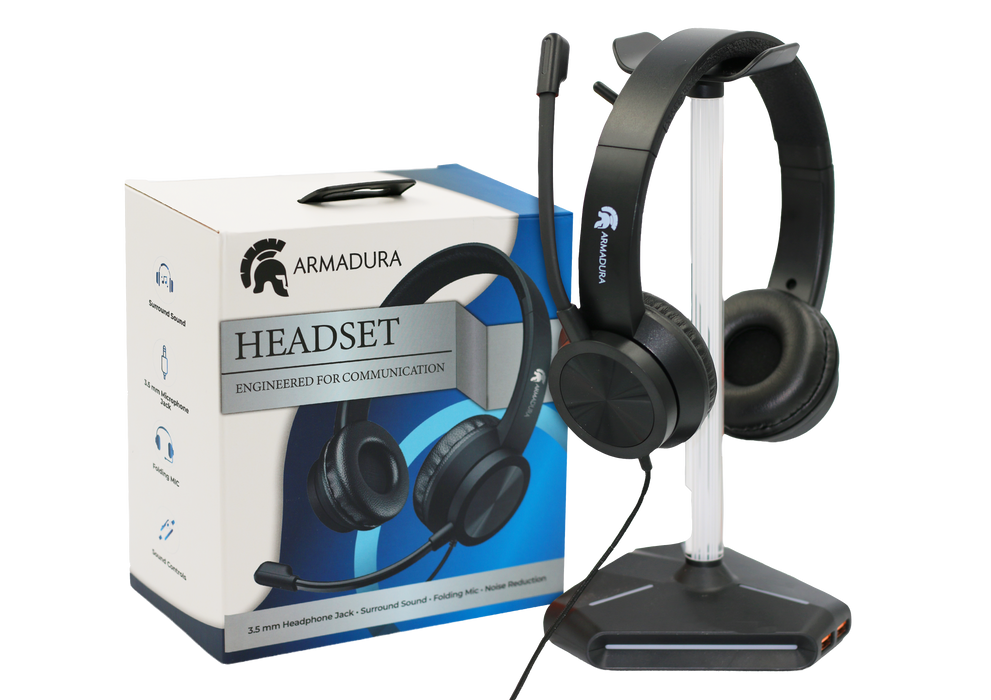 Armadura Headest with Braided Cable - 3.5 mm - Black