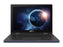 Laptop with a space-themed display on a white background