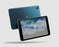 image of two Nokia T10 tablets, both in landscape mode. One showing the back of the tablet and its rich blue colour and silver Nokia logo in the centre. The other one is facing forward, showing the devices high quality screen. 