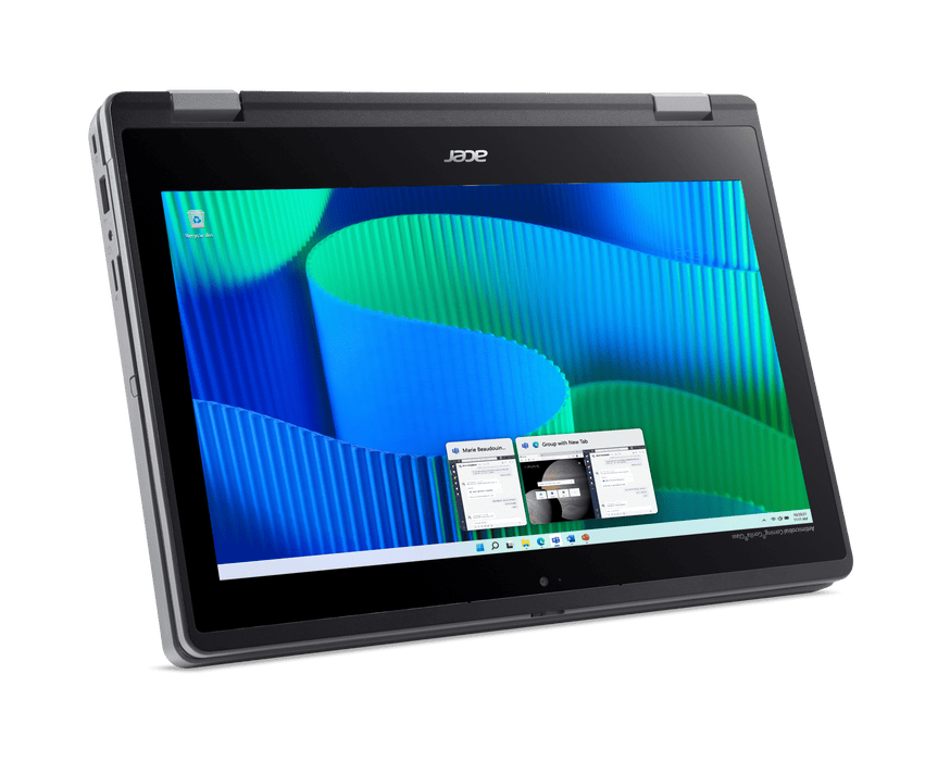 ACER TravelMate B3 Spin - 11.6" - IPS Touchscreen - Intel N200  - 8 GB RAM - 256 GB - Win 11 Pro Education - Shale Black