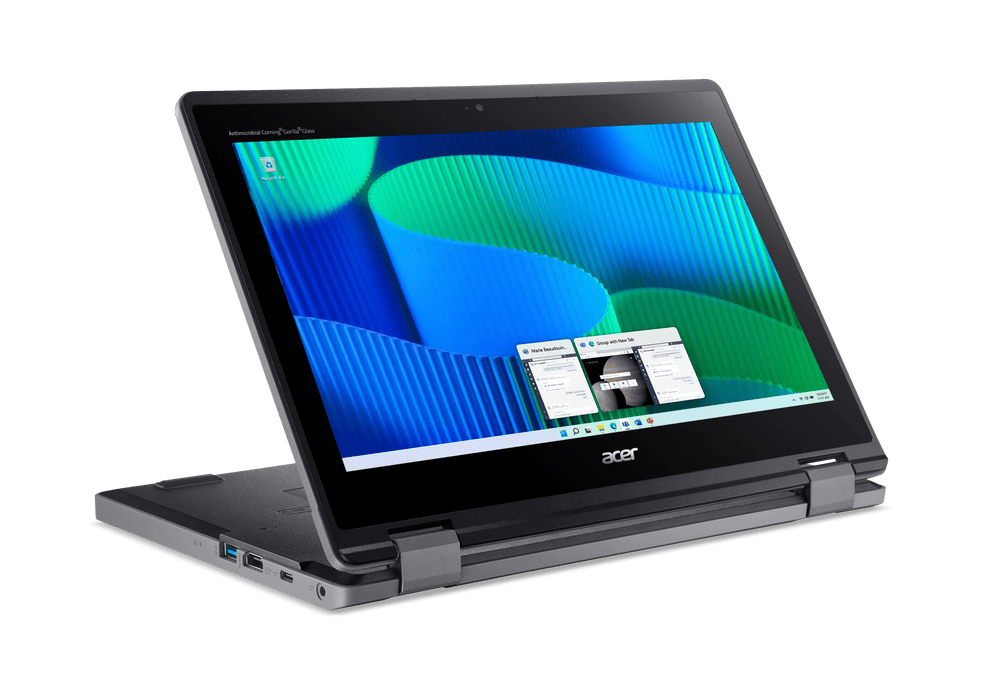 ACER TravelMate B3 Spin - 11.6" - IPS Touchscreen - Intel N200  - 8 GB RAM - 256 GB - Win 11 Pro Education - Shale Black