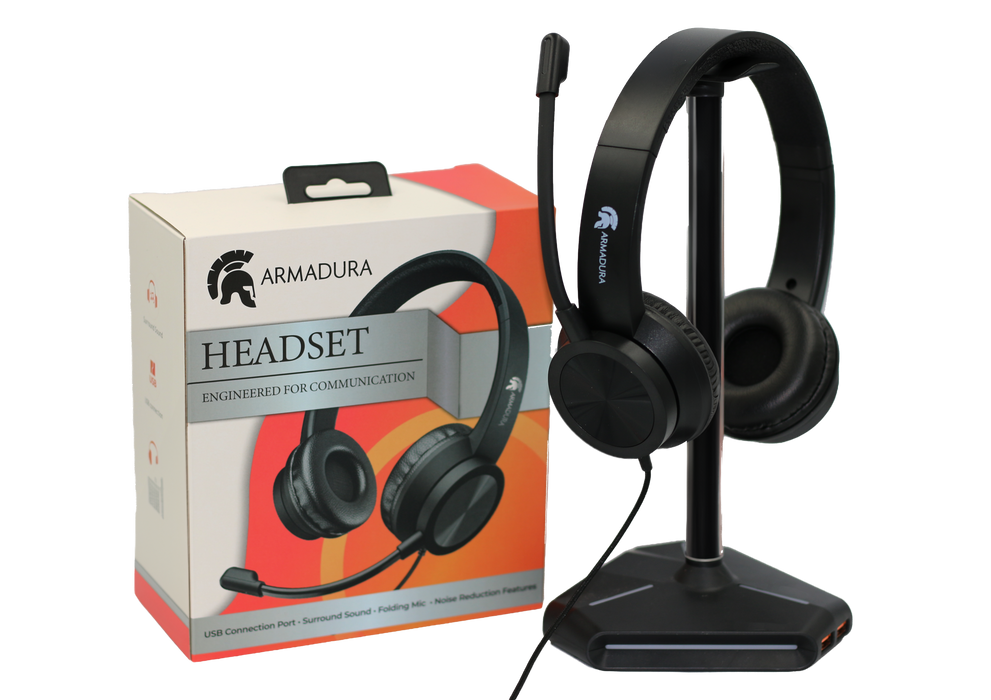 Armadura Headest with Braided Cable - USB - Black