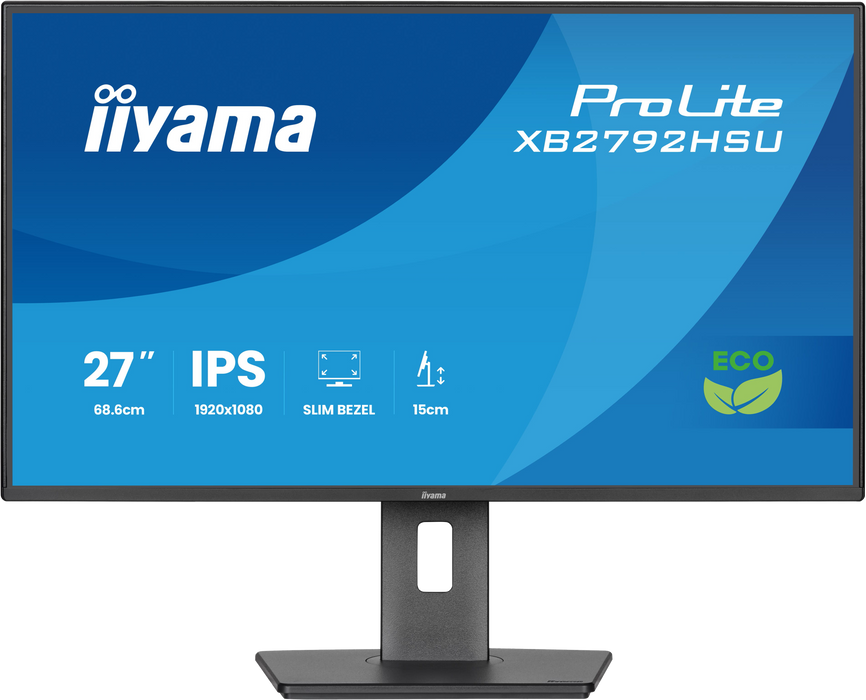 IIYAMA ProLite XB2792HSU-B1 | 27" IPS FHD Slim Bezel Swivel Monitor