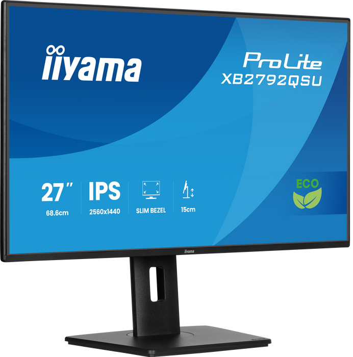 IIYAMA ProLite XB2792QSU-B1 | 27" IPS QHD 4-Side Slim Bezel Swivel Monitor