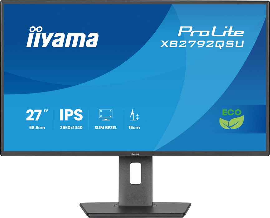 IIYAMA ProLite XB2792QSU-B1 | 27" IPS QHD 4-Side Slim Bezel Swivel Monitor