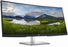 Large black curved Dell P3421W monitor with silver stand and base and mountainscape screensaver.