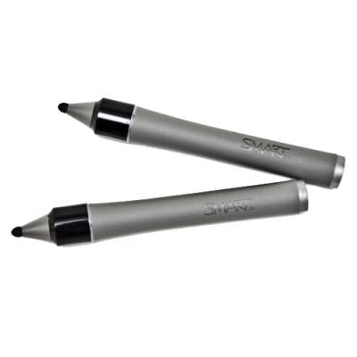 Two dark grey replacement Pens for SMART Board X800 Series for Education with black nib and SMART Logo glossed on side